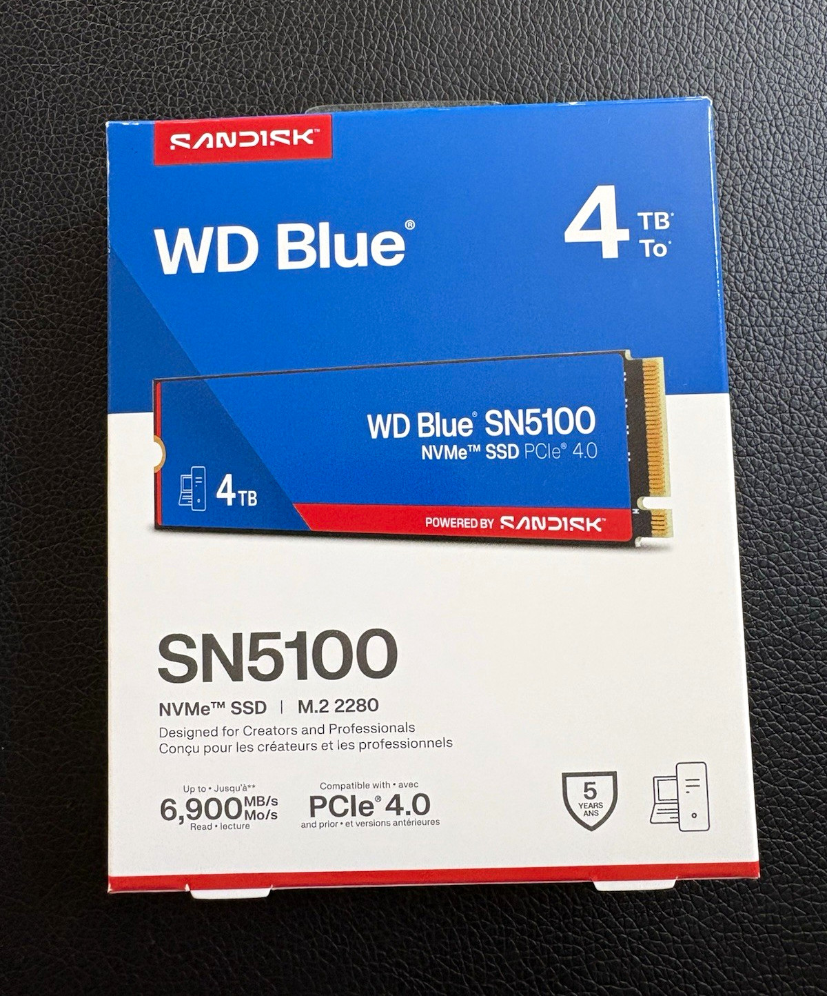 New WD Blue SN5100 4TB Internal NVMe SSD M.2 2280 PCIe 4.0 6900MB/s