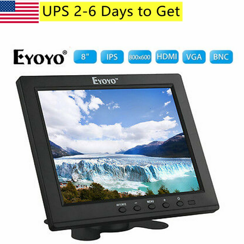 Eyoyo 8 Inch HDMI Monitor 1024×768 HD Color Screen Support HDMI VGA BNC AV