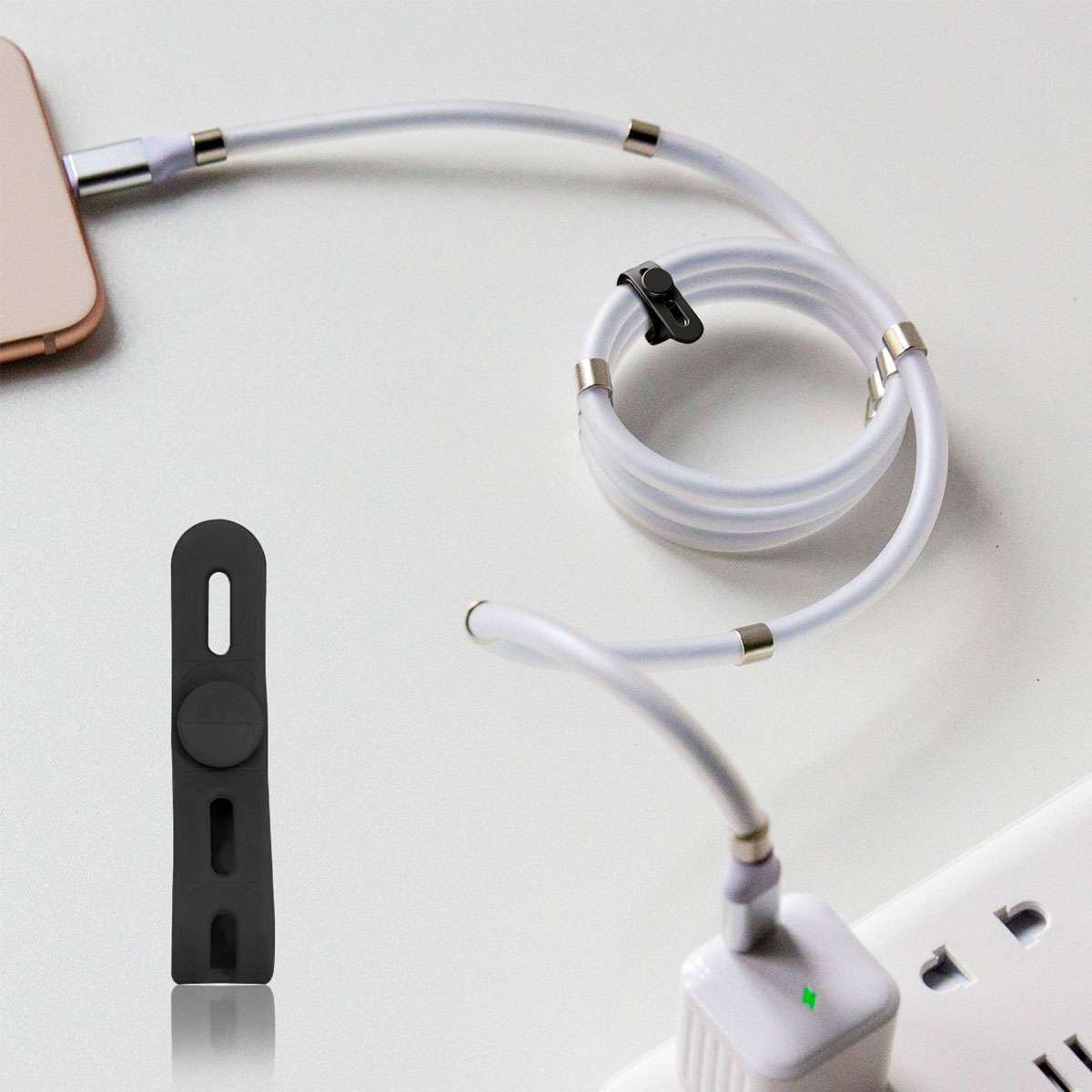1/5/10PCS Ajustable 5″ Silicone Wire Ties Cable Organizers for Cords, Earphones