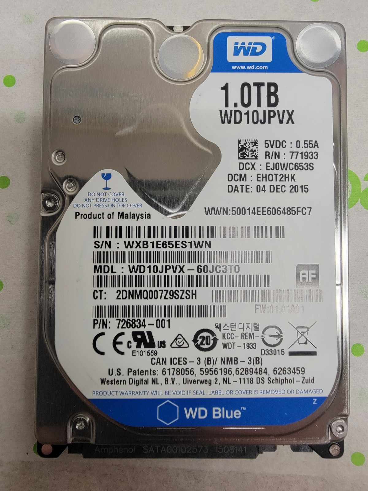 Western Digital WD Blue WD10JPVX 1TB 2.5″ SATA III 5400RPM 8MB Laptop HDD