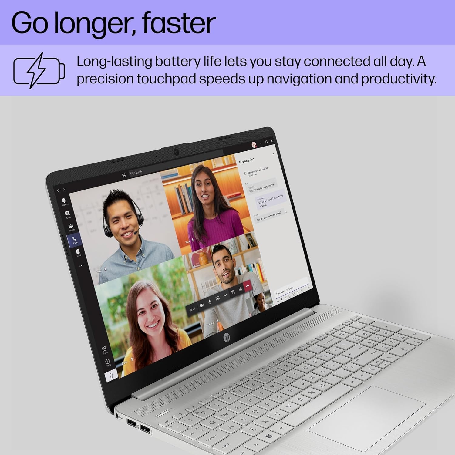 HP 15 inch Laptop, HD Display, AMD Ryzen 5 5500U, 8 GB RAM, 256 GB SSD Win 11