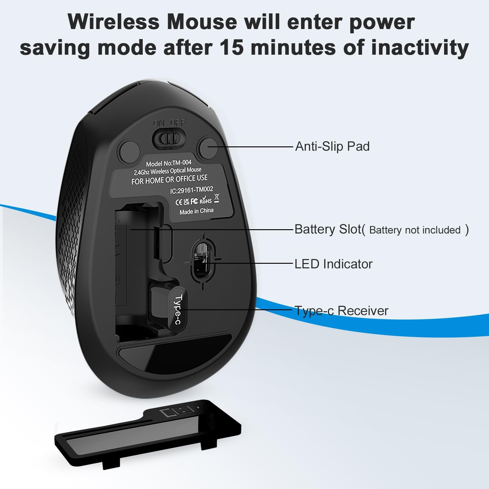 USB C Wireless Mouse, Type C Silent Mouse for MacBook Air/Pro, 2.4G Cordless …