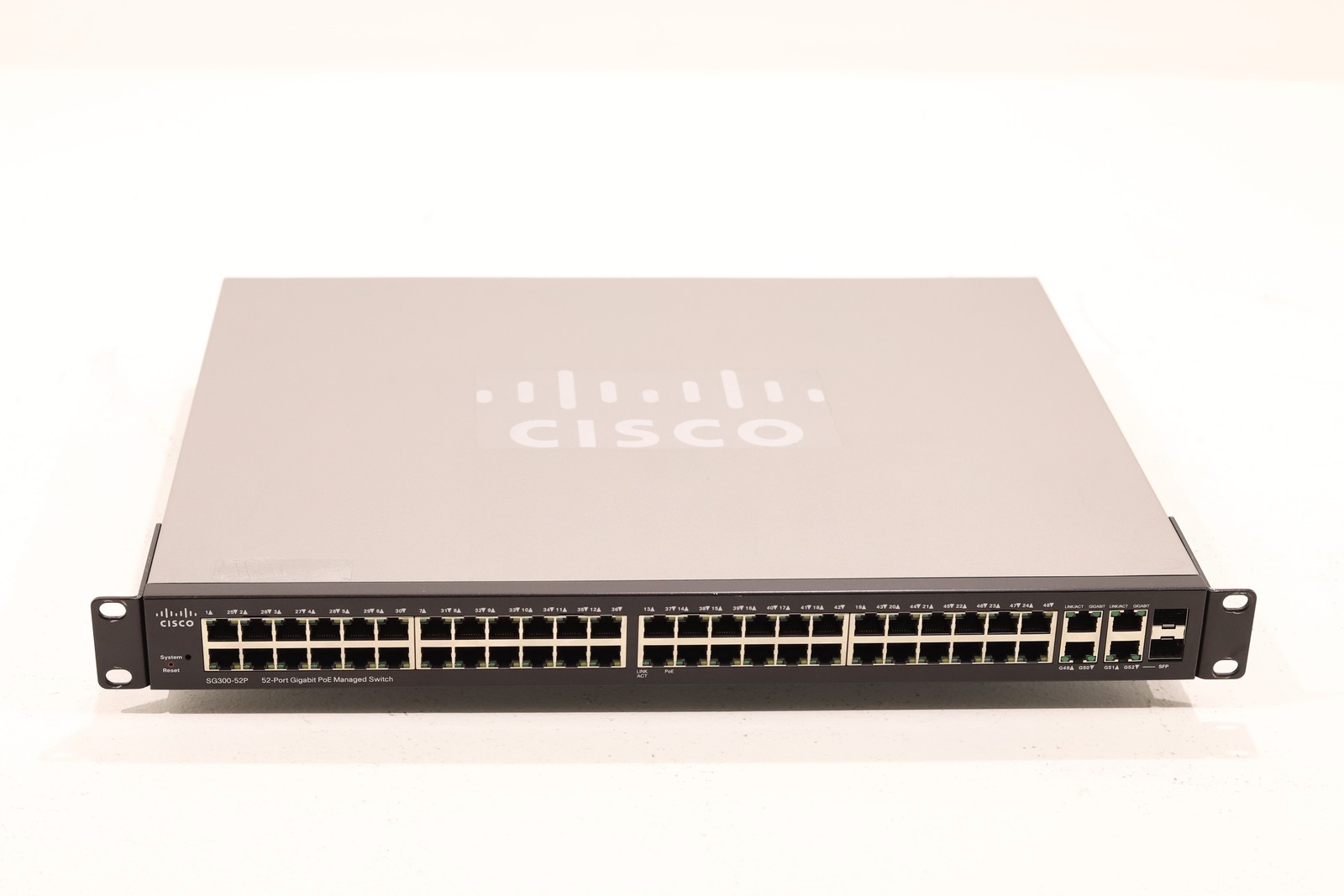 Cisco SG300-52P 52-Port Gigabit PoE Managed Switch W/Ears P/N: SG300-52P-K9-NA