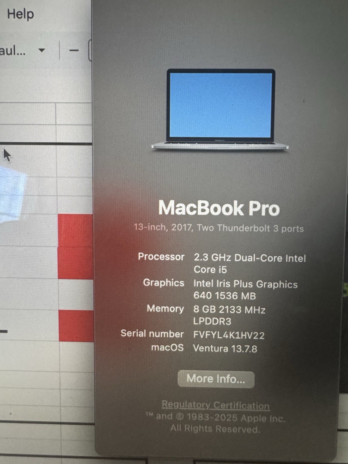 Apple MacBook Pro 13in (2017) i5 2.3GHz 8GB 256GB SSD Space Gray