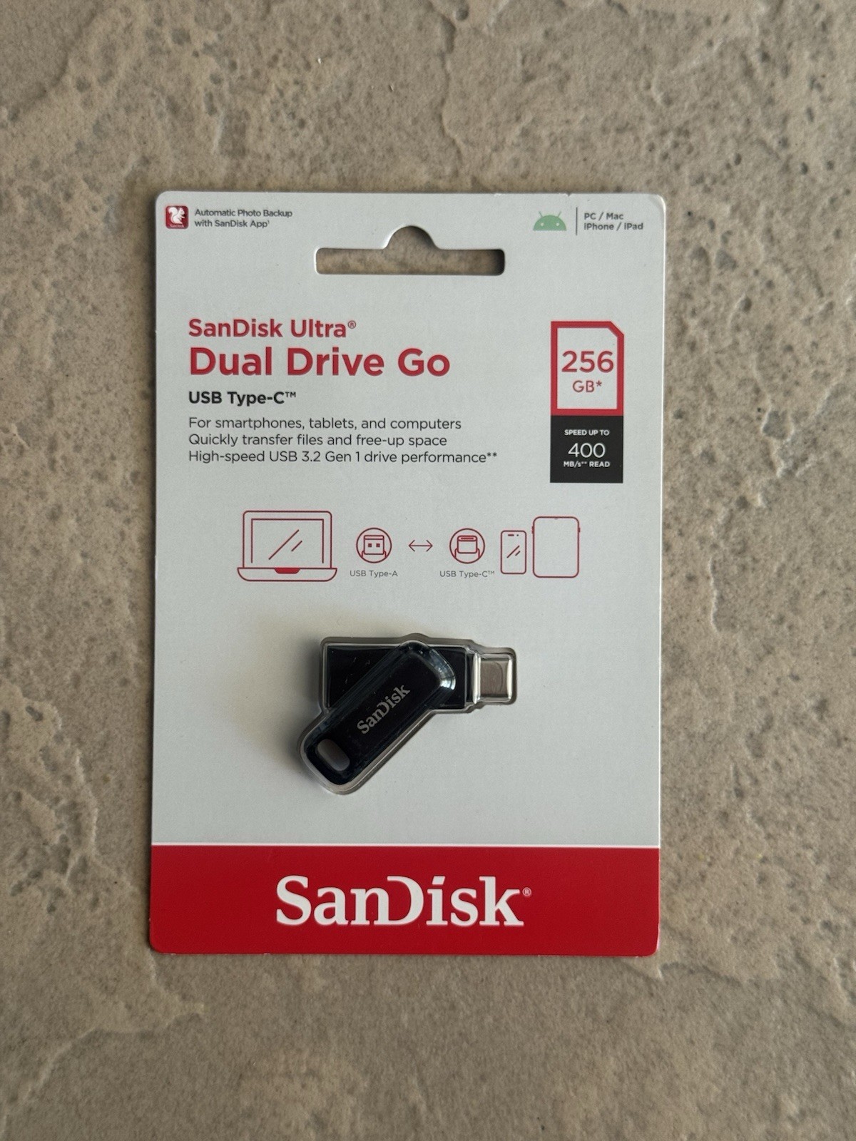SanDisk Ultra Dual Drive Go USB-C 512GB Flash Drive 3.2 USB – Brand New