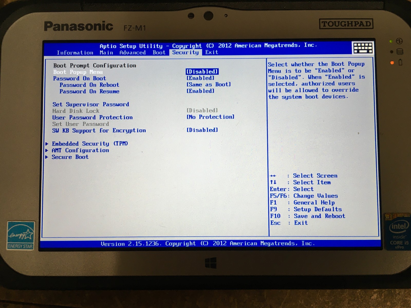 4740 Hours Panasonic TOUGHPAD FZ-M1 7″ Core i5-4302Y 1.60GHz 128GB 8GB Win10
