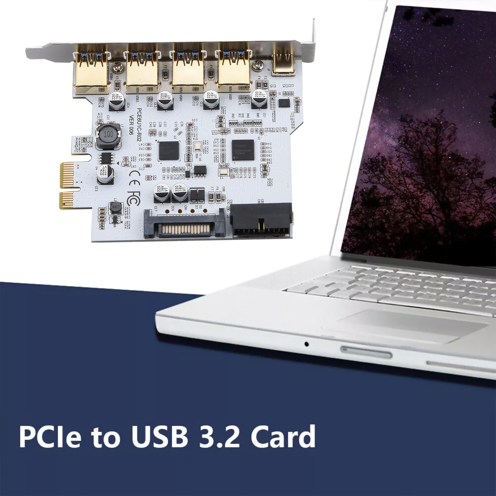 USB PCI-E Type C Expansion Card PCI Express PCI-E to USB 3.2 Gen1 Adapter Card