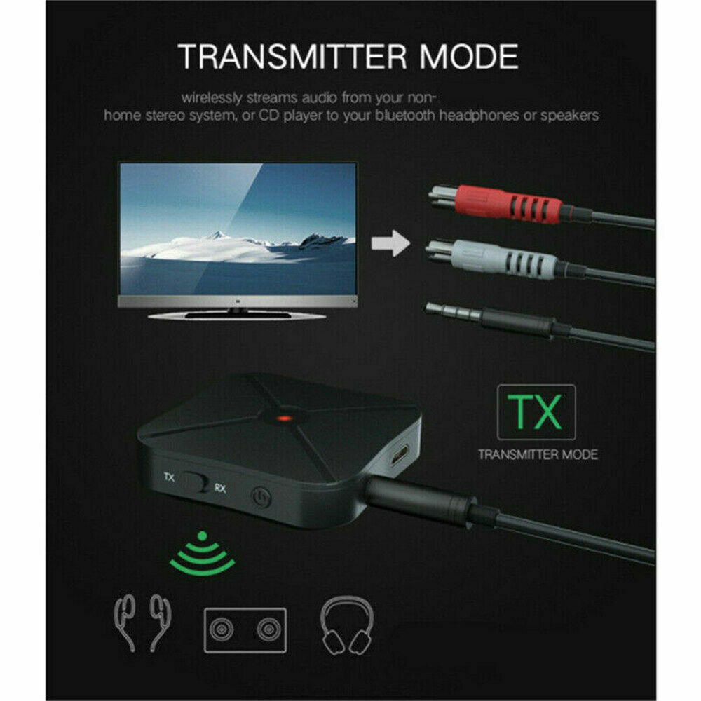 2in1Bluetooth Transmitter Receiver Wireless Adapter TV Home Stereo A2DPAudio Lot