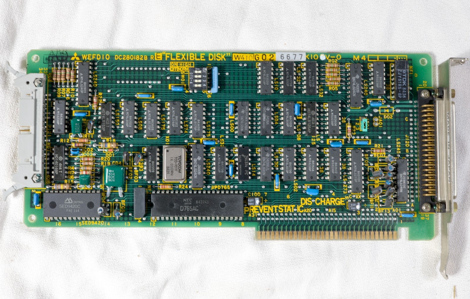 Vintage Mitsubushi Flexible Disk drive controller card WEFDIO 8 bit ISA ISAC55
