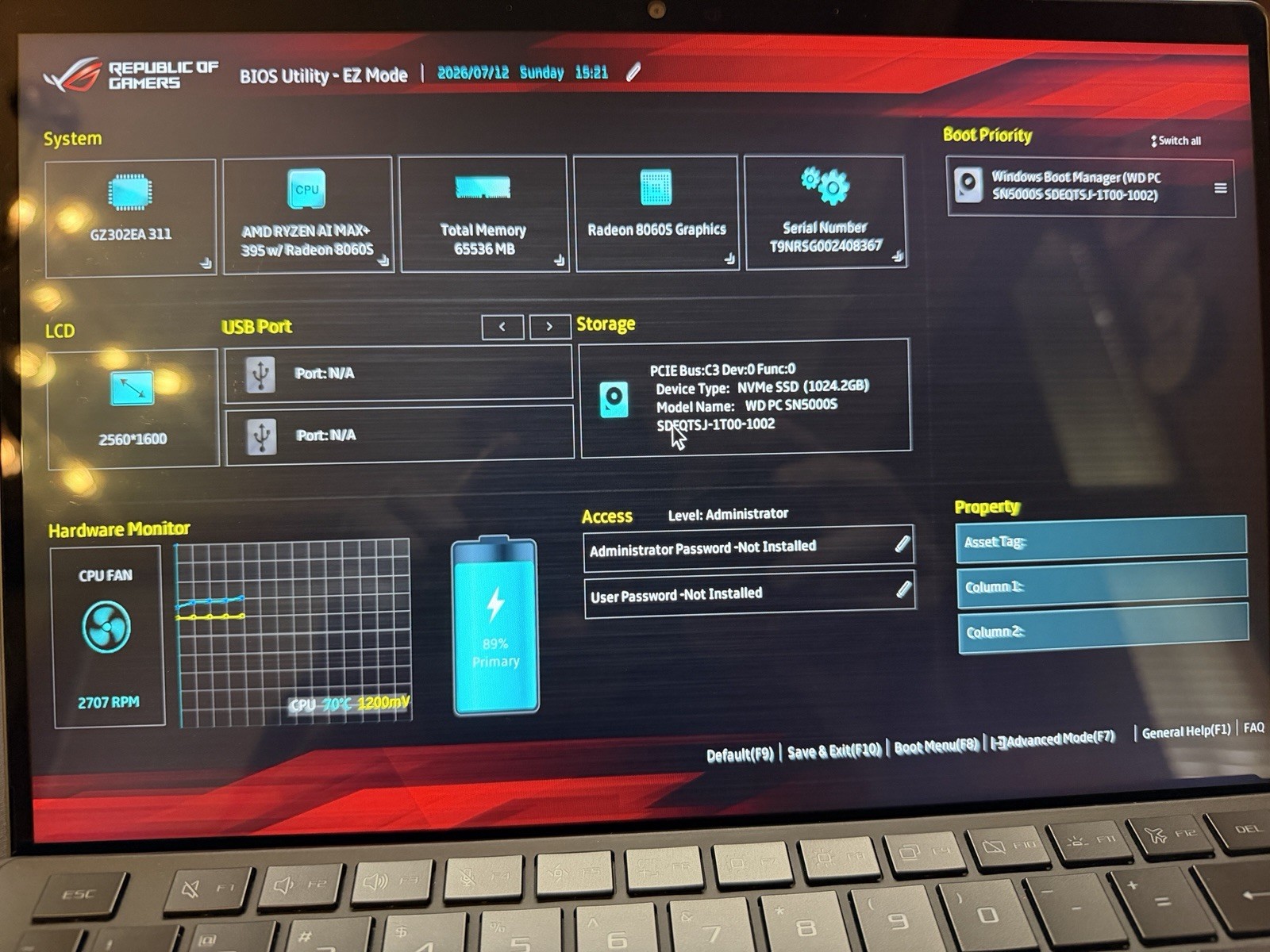 Asus ROG Flow Z13 2025 AMD RYZEN AI MAX+ 395 /64GB Ram /1TB SSD-