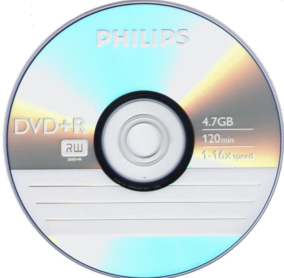 50 PHILIPS Blank 16X DVD+R Plus R Logo Branded 4.7GB Disc Spindle with Handle
