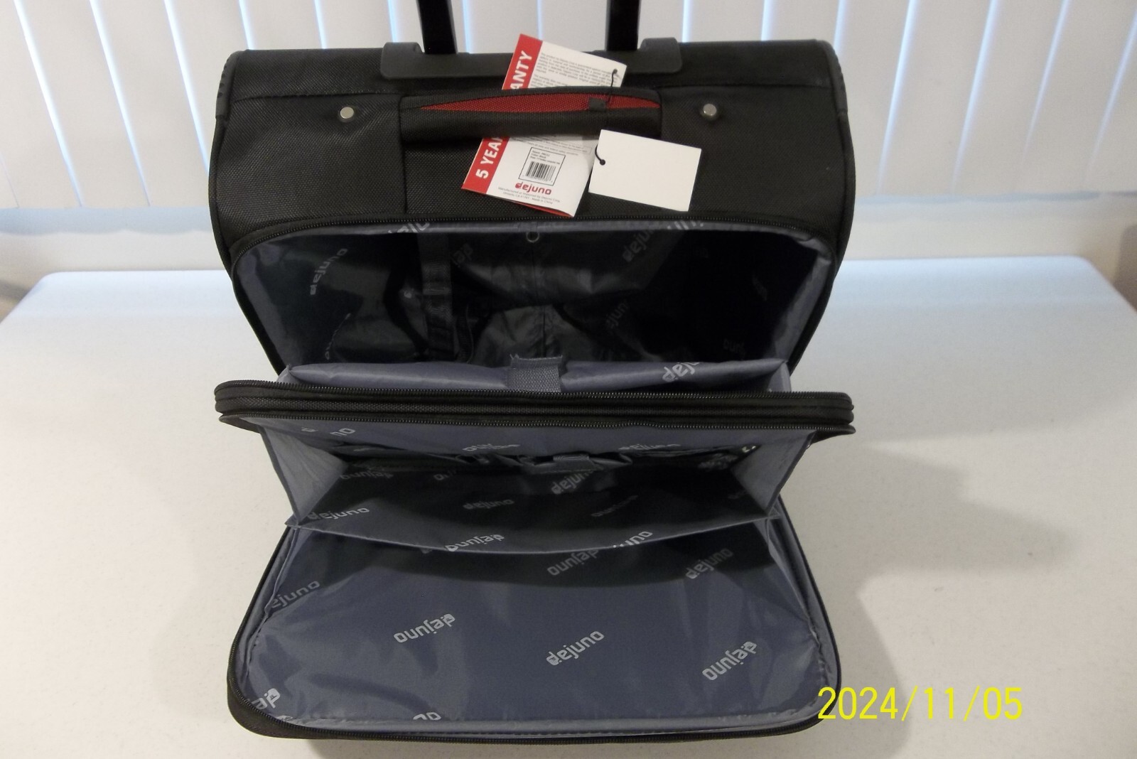 Briefcase Computer Case Dejuno Model PRC22-BK Rolling 17″ Laptop One Size Black