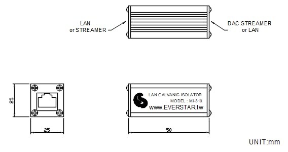 EverStar New MI-310 Metallic Housing Ethernet Galvanic Isolator Black/Silver