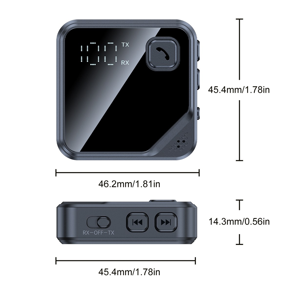 Bluetooth V5.4 Transmitter Receiver 2-IN-1 Wireless Audio 3.5mm Jack Aux Adapter