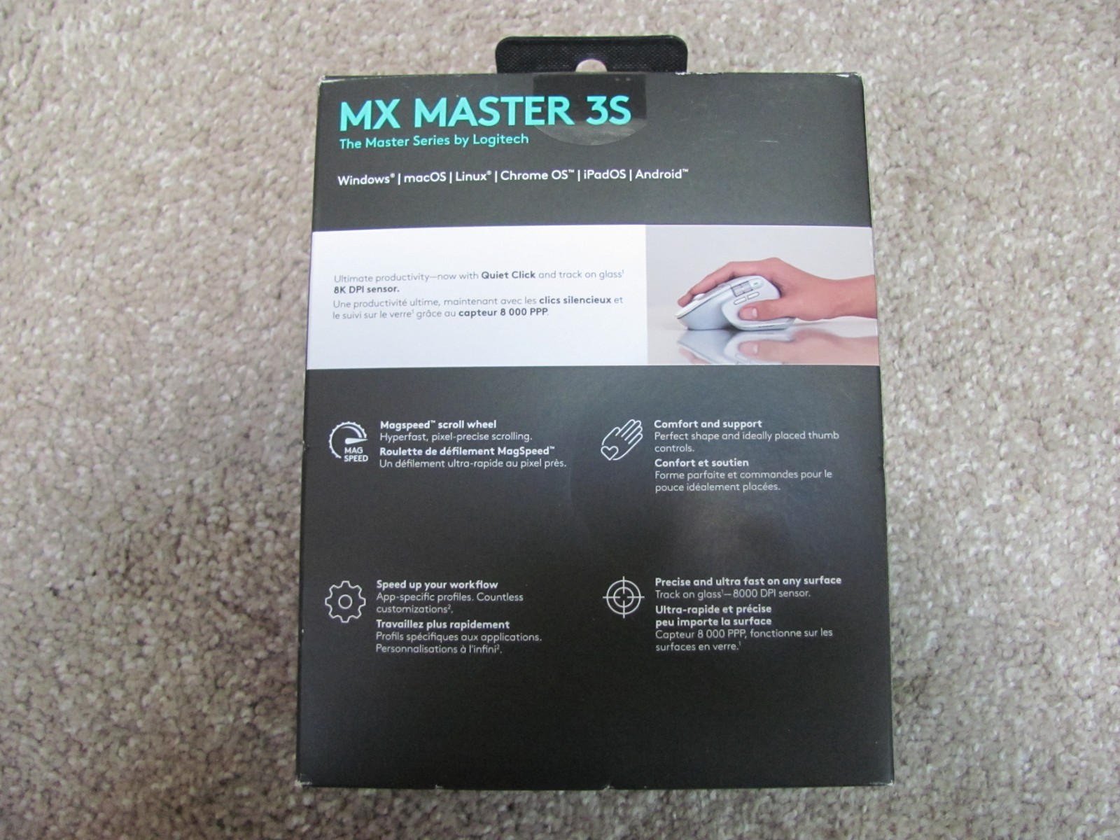 Logitech MX Master 3S Wireless Performance Mouse w/Ultra-fast Scrolling Pale Gra
