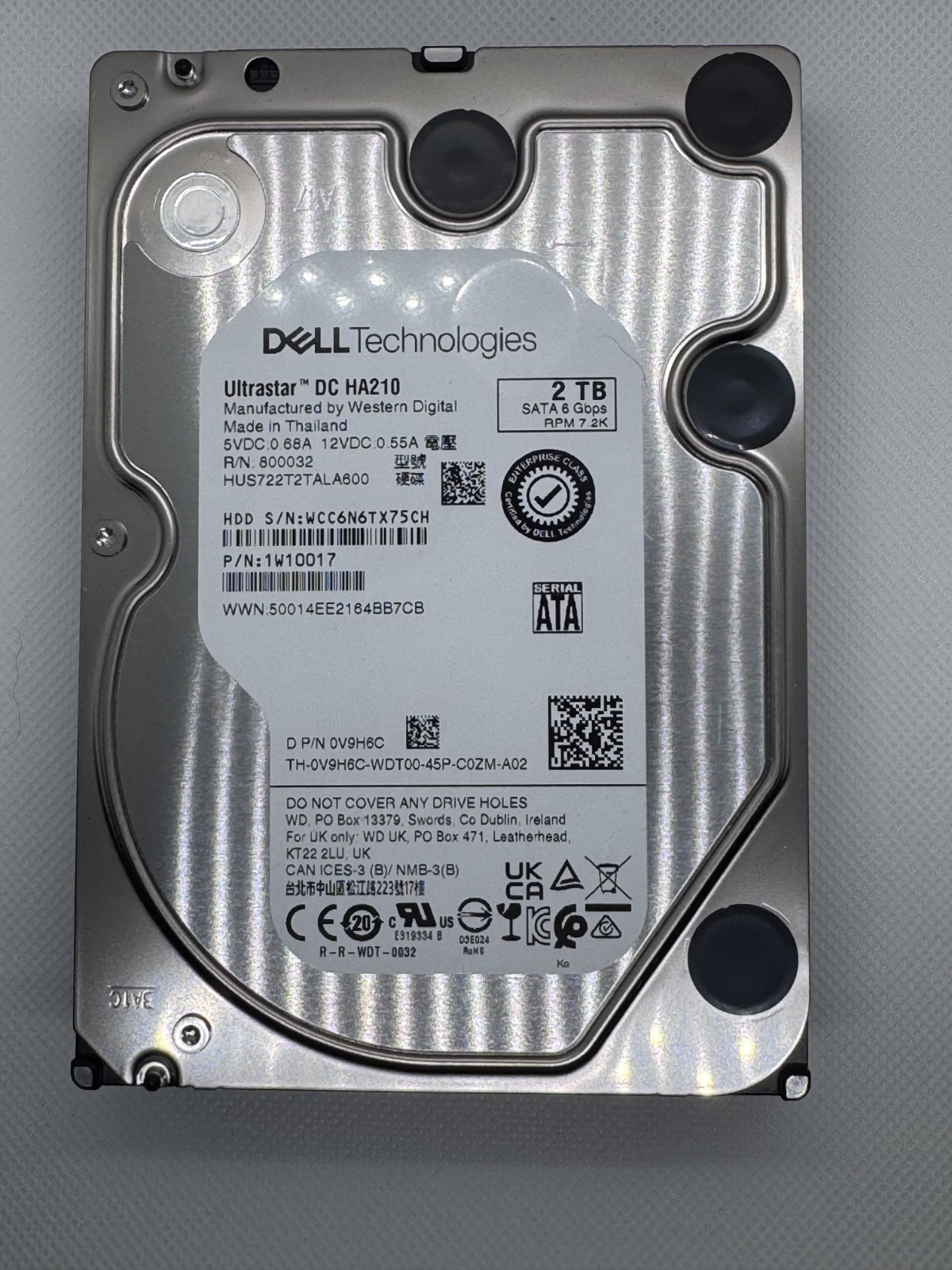 DELL Ultrastar DC HA210 2TB HDD HUS722T2TALA600 Dell SATA 7.2K 3.5”