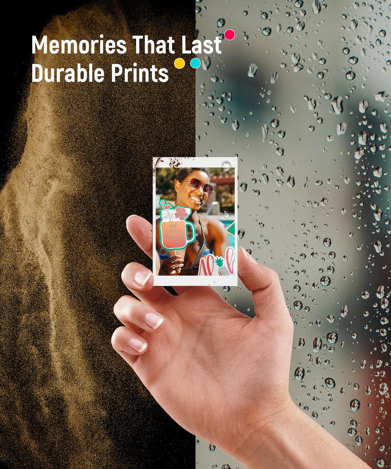 Liene Zink 2×3 Photo Paper, 50 Sheets, Waterproof, Adhesive Back