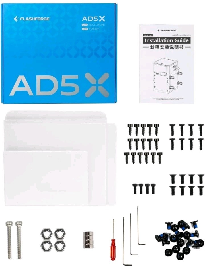 FLASHFORGE AD5X 3D Printer Enclosure Kit Safer and Quieter Cover Protection DIY