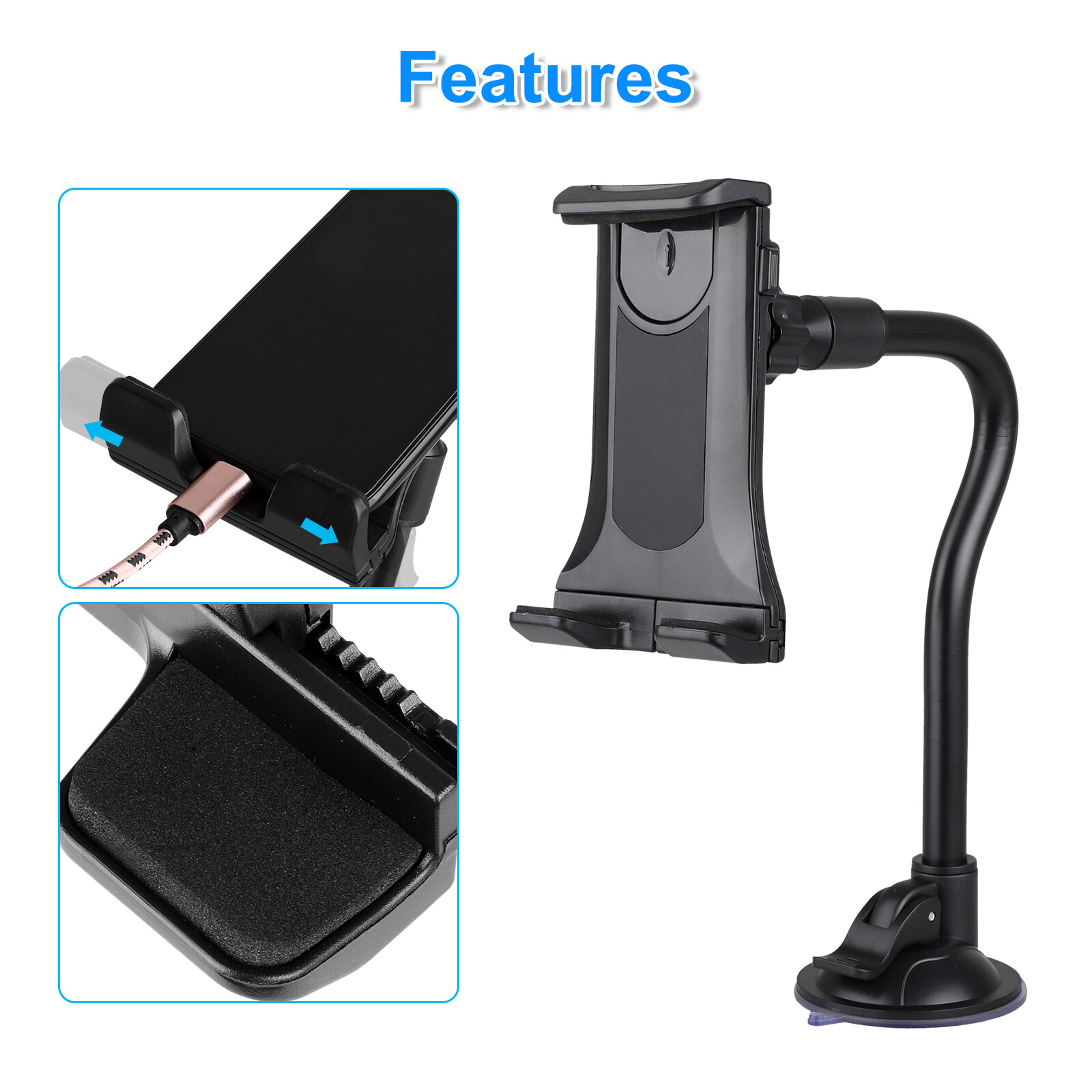 360° Universal Car Windshield Holder Desktop Mount for Cellphone Tablet iPad GPS