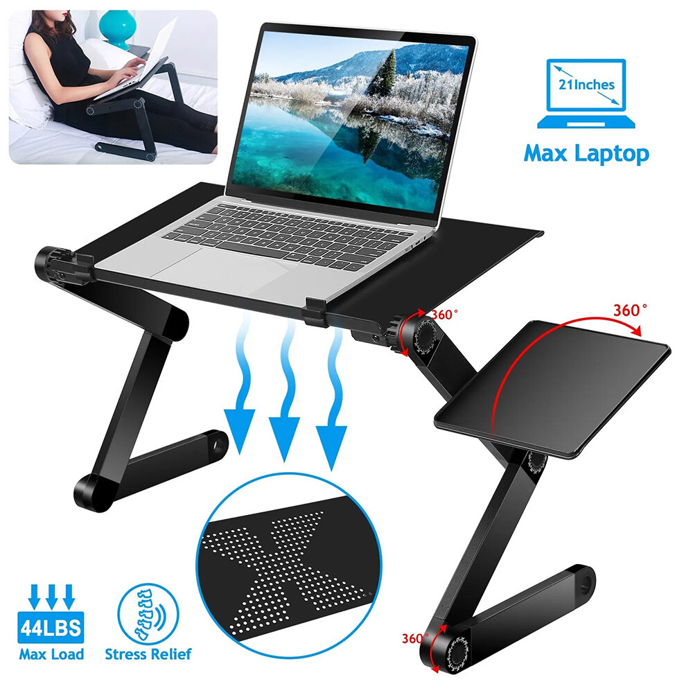 360° Adjustable Laptop Table Stand Lap Sofa Bed Tray Computer Notebook Desk New