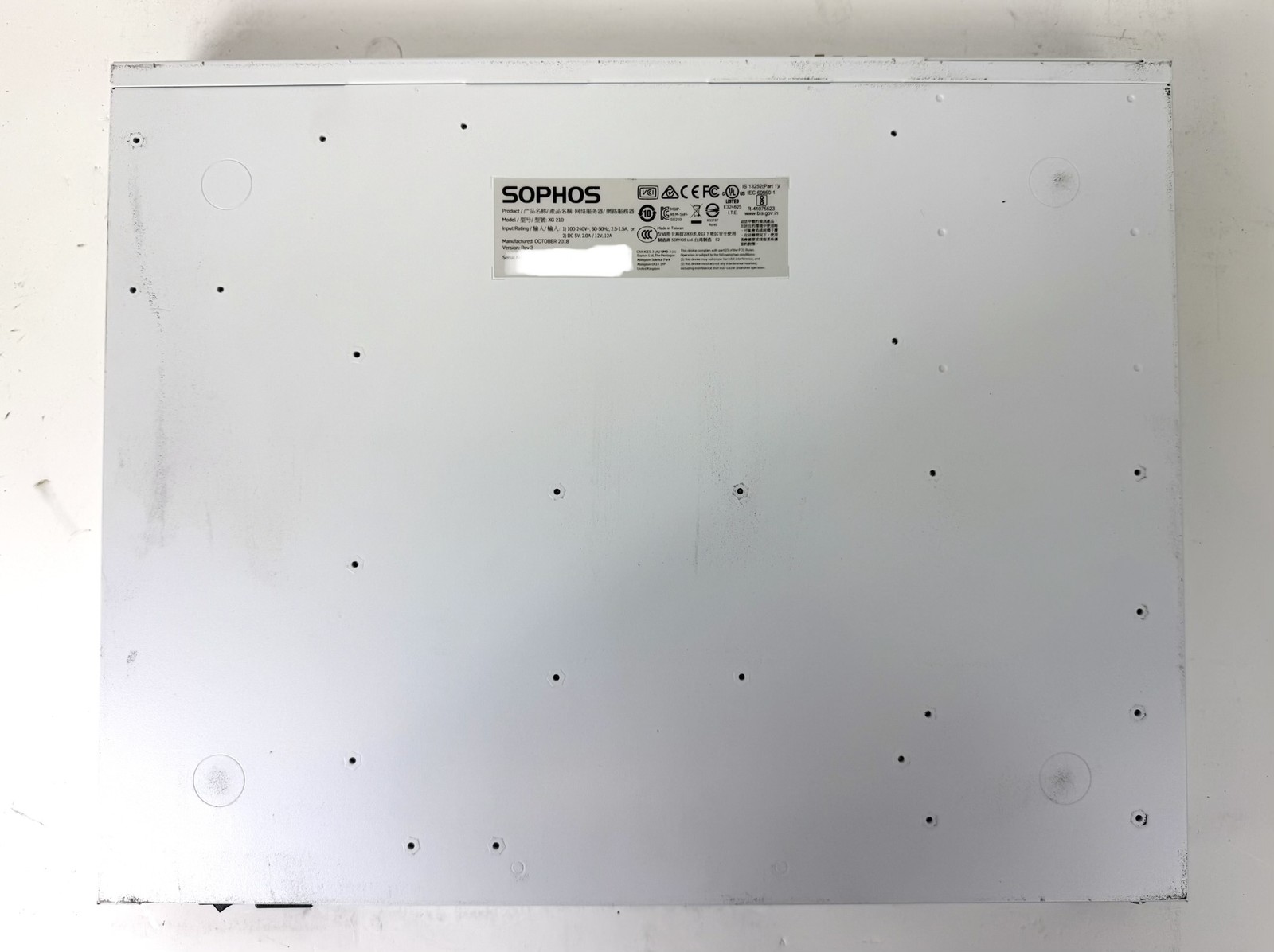SOPHOS XG 210 Rev. 3 Network Security Firewall Appliance