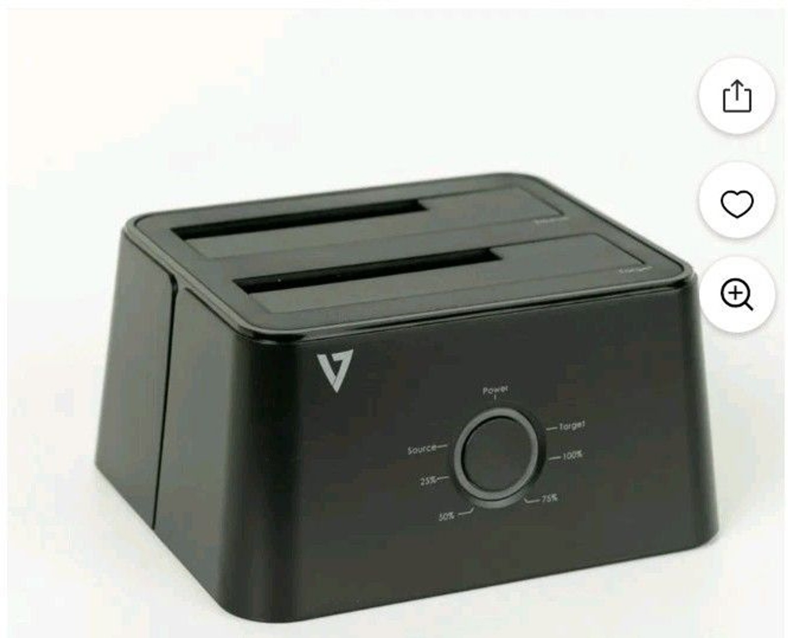 V-Seven, V7 USB 3.0 Dual Bay HDD Docking Station, Black