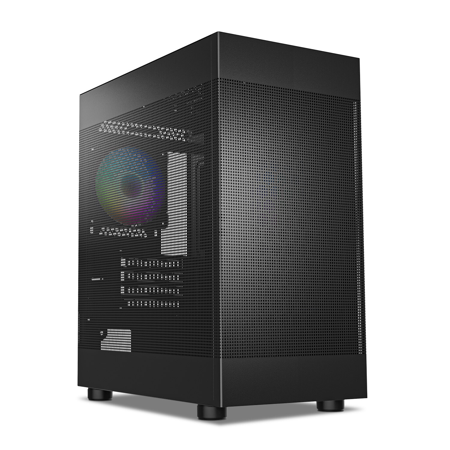 MH200 Black Micro ATX Gaming PC Computer Case Mid-Tower w/ ARGB LED 120mm Fan