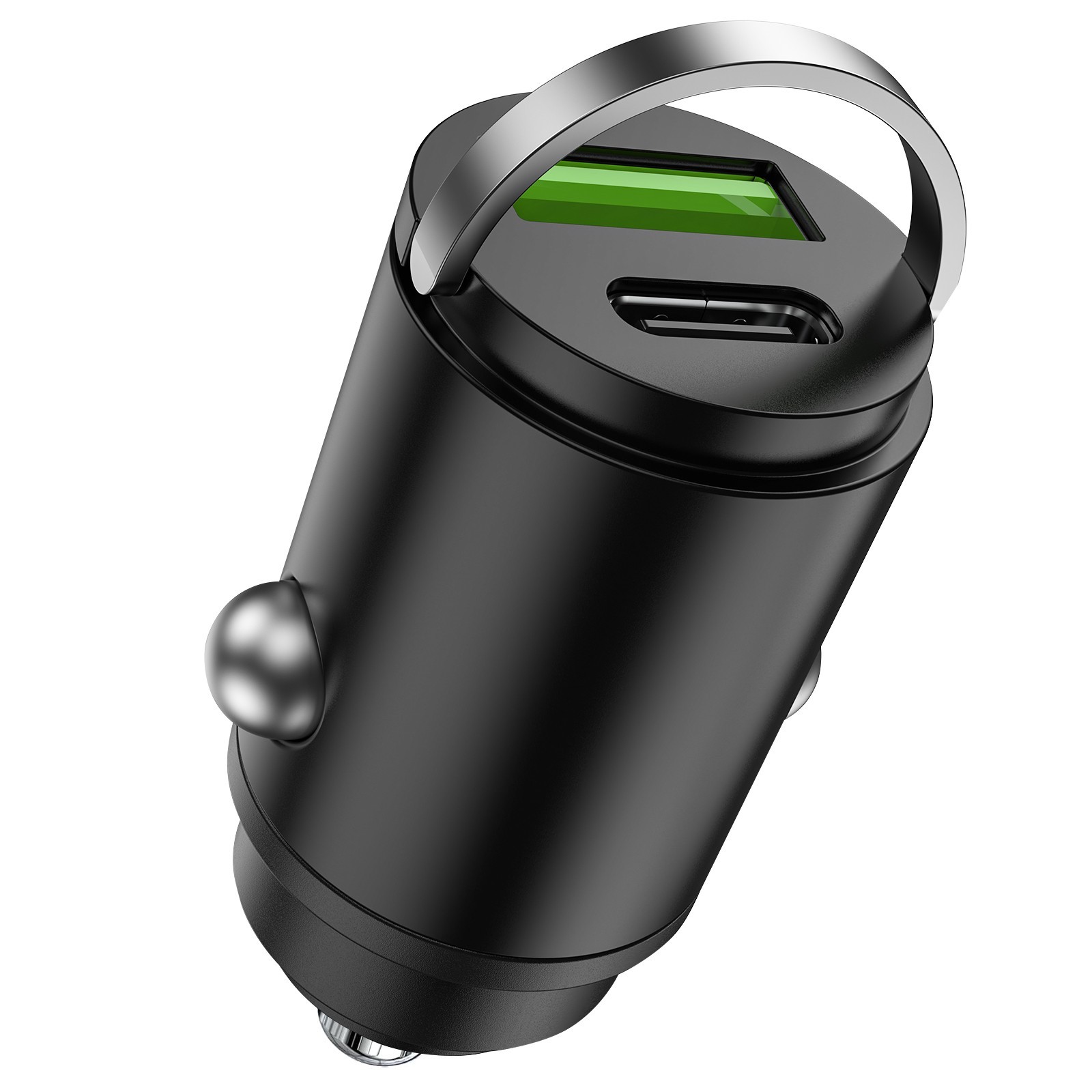 100W Car Charger Fast Charger 2-in1 USB C Cigarette Lighter Adapter Pull Ring