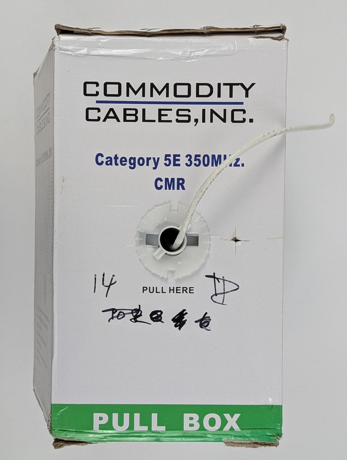 Commodity Cable Cat5e 350MHz CMR Riser Rated Ethernet Cable White 24AWG UTP