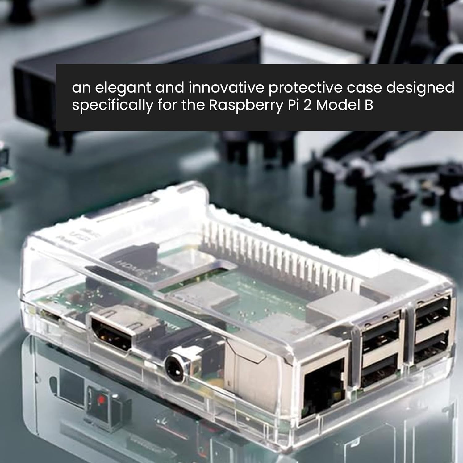Elegant Transparent ABS Case for Raspberry Pi 3 Model B+ – Snap-Fit & Mountable