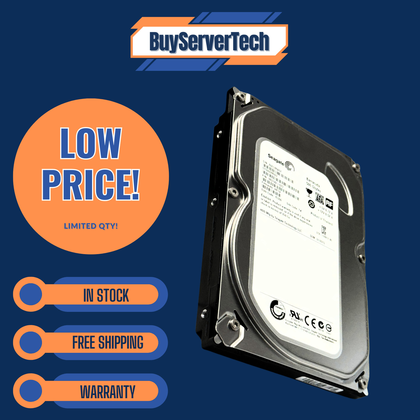 Seagate ST500DM002 500GB 7.2K 6G 16MB 3.5in SATA Desktop PC DVR Hard Drive