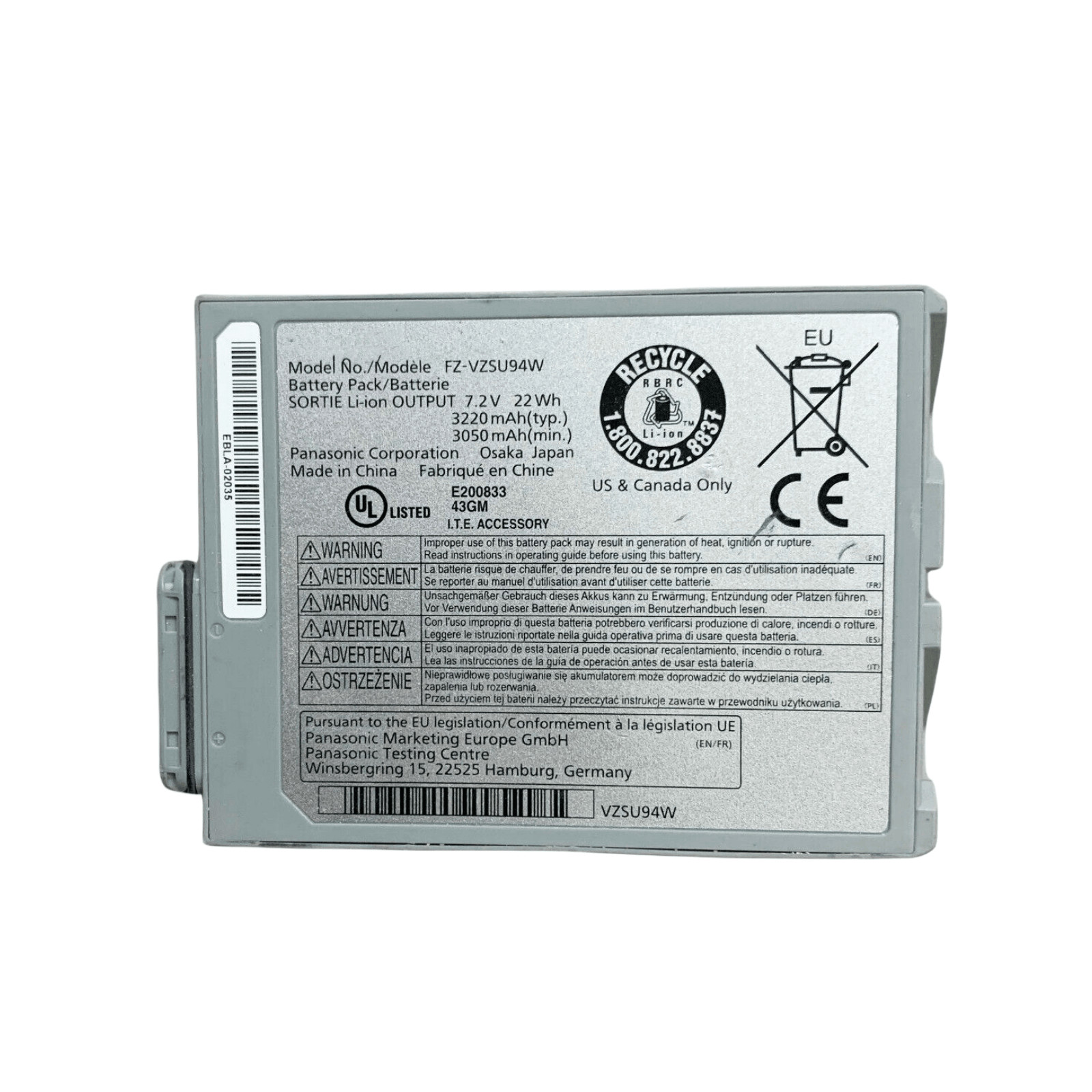 New FZ-VZSU95W FZ-VZSU94W battery for Panasonic ToughBook FZ-M1 FZ-B2 FZ-VZSU95J