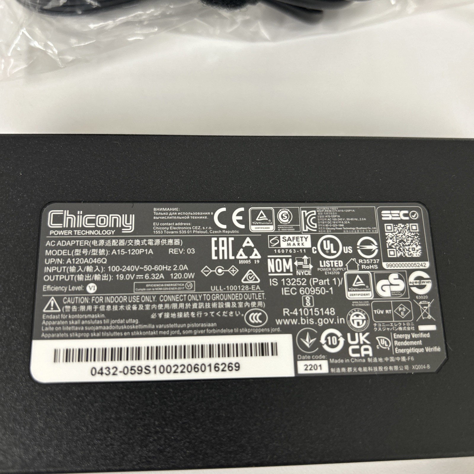 Lot of 10 OEM Chicony A15-120P1A 120W 19V 6.32A AC Power Adapters A120A046Q