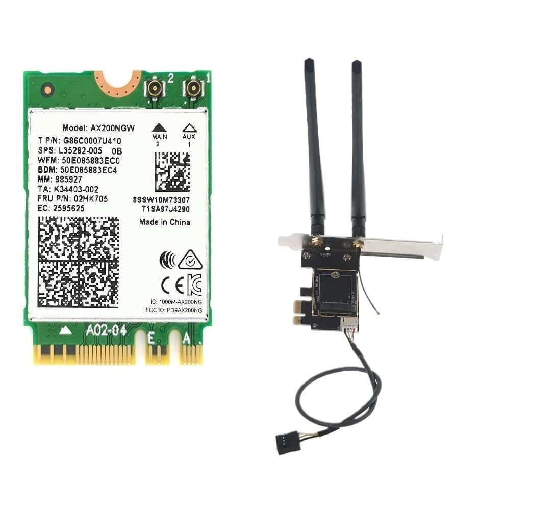 AX200 Desktop Wi-Fi Kit | 2.4 Gbps | Bluetooth 5.2 Support | PCIe x4 | Wi-Fi 6