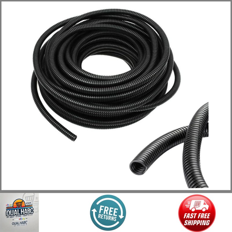 1/4″ ID Wire Loom Split Tubing 16.5 ft Cord Protector Flexible Automotive Wire