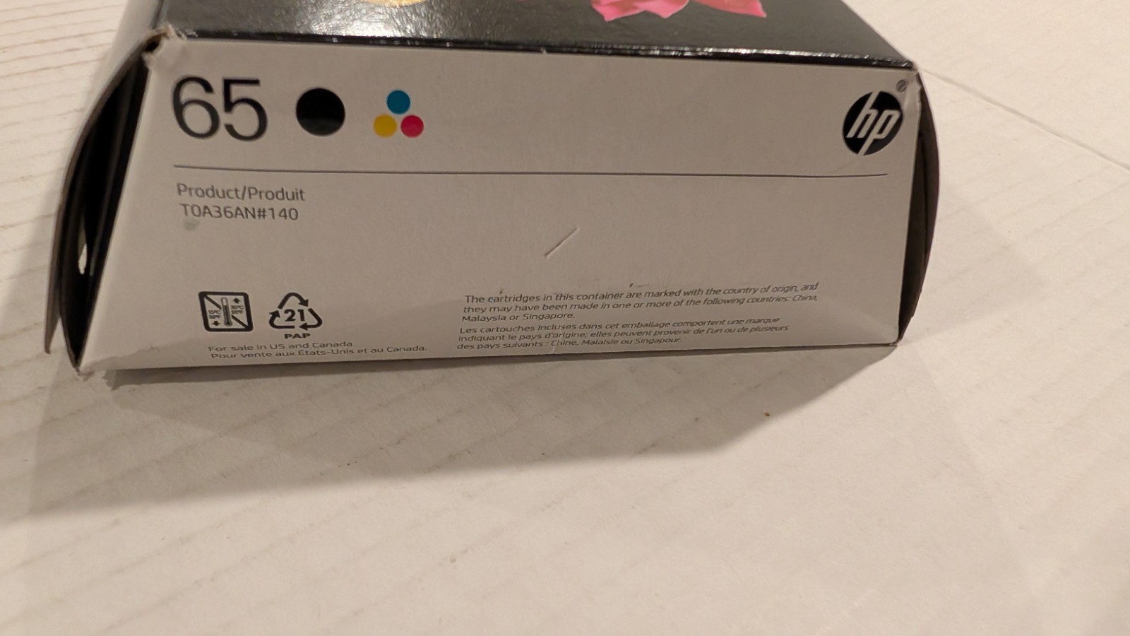 HP 65 Color Combo Pack Ink – Black ( T0A36AN#14): Standard Yield Printer Ink Car