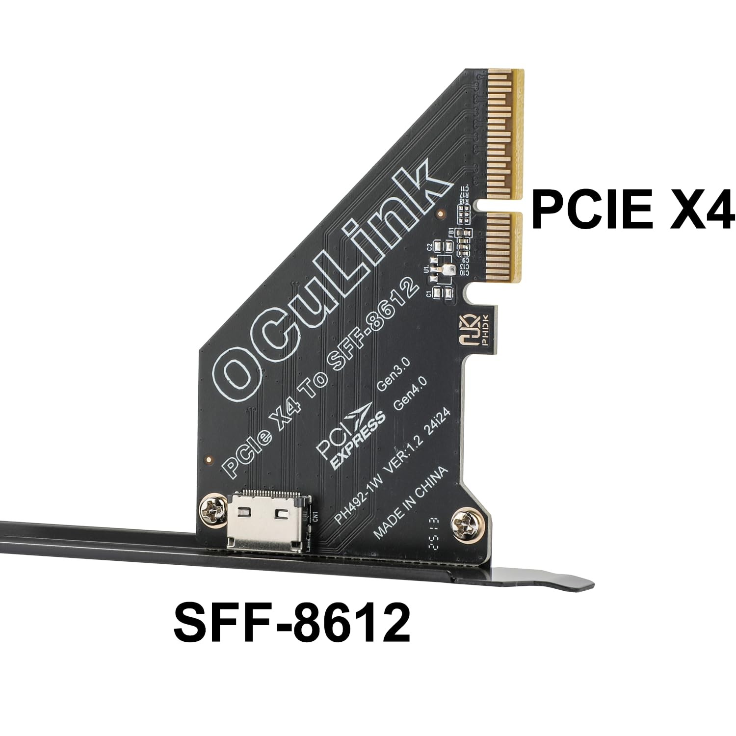 PCIe 4.0 x4 OCuLink SFF8612 External GPU eGPU Riser Card for Mini PC