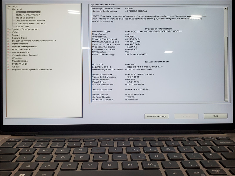 Dell Latitude 9410 2-in-1 Laptop i7-10610U 16GB 512GB SSD Win 10 COA Grade C