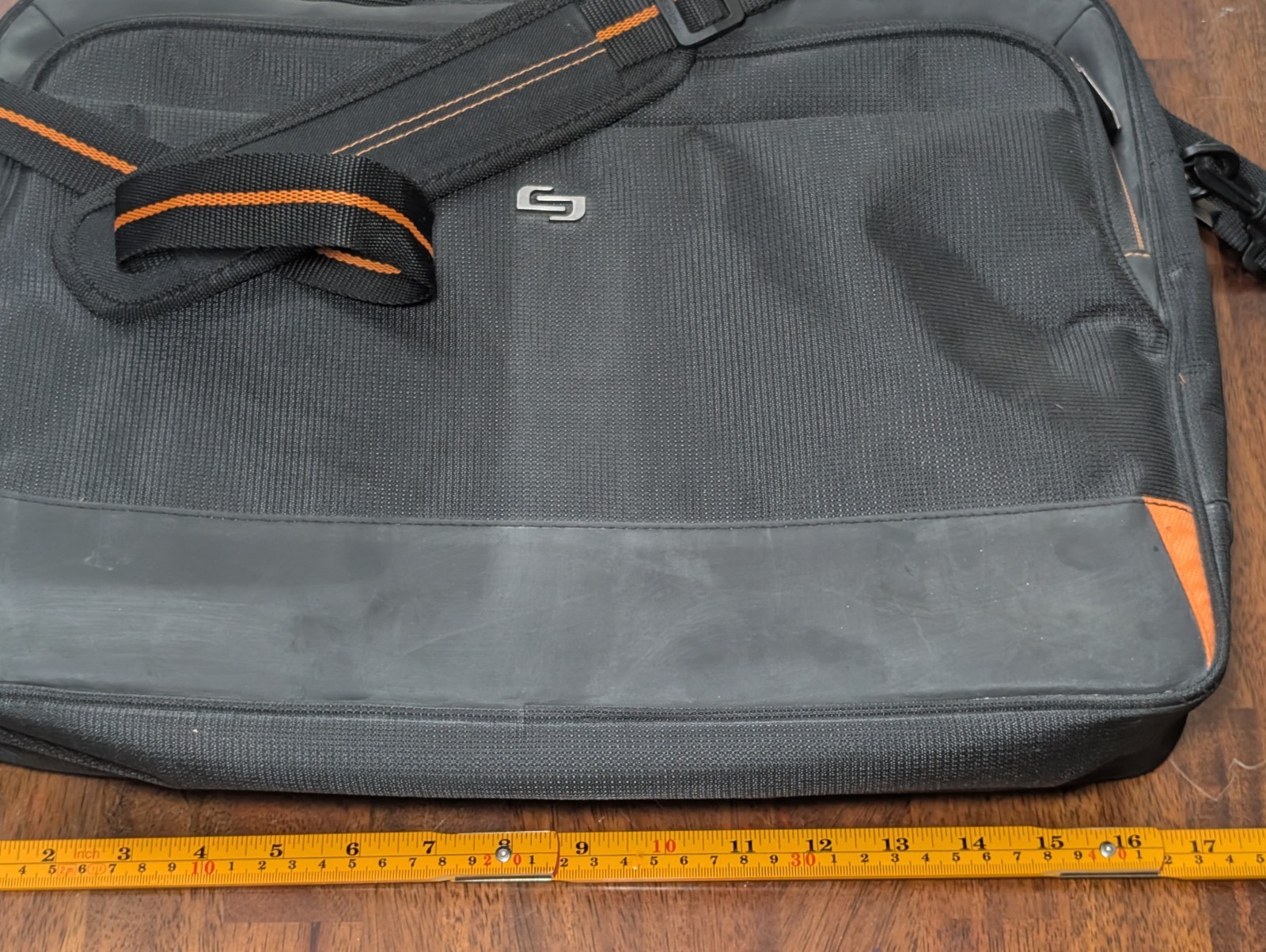 Solo Laptop Briefcase Black Orange Messenger Bag Travel Work Case