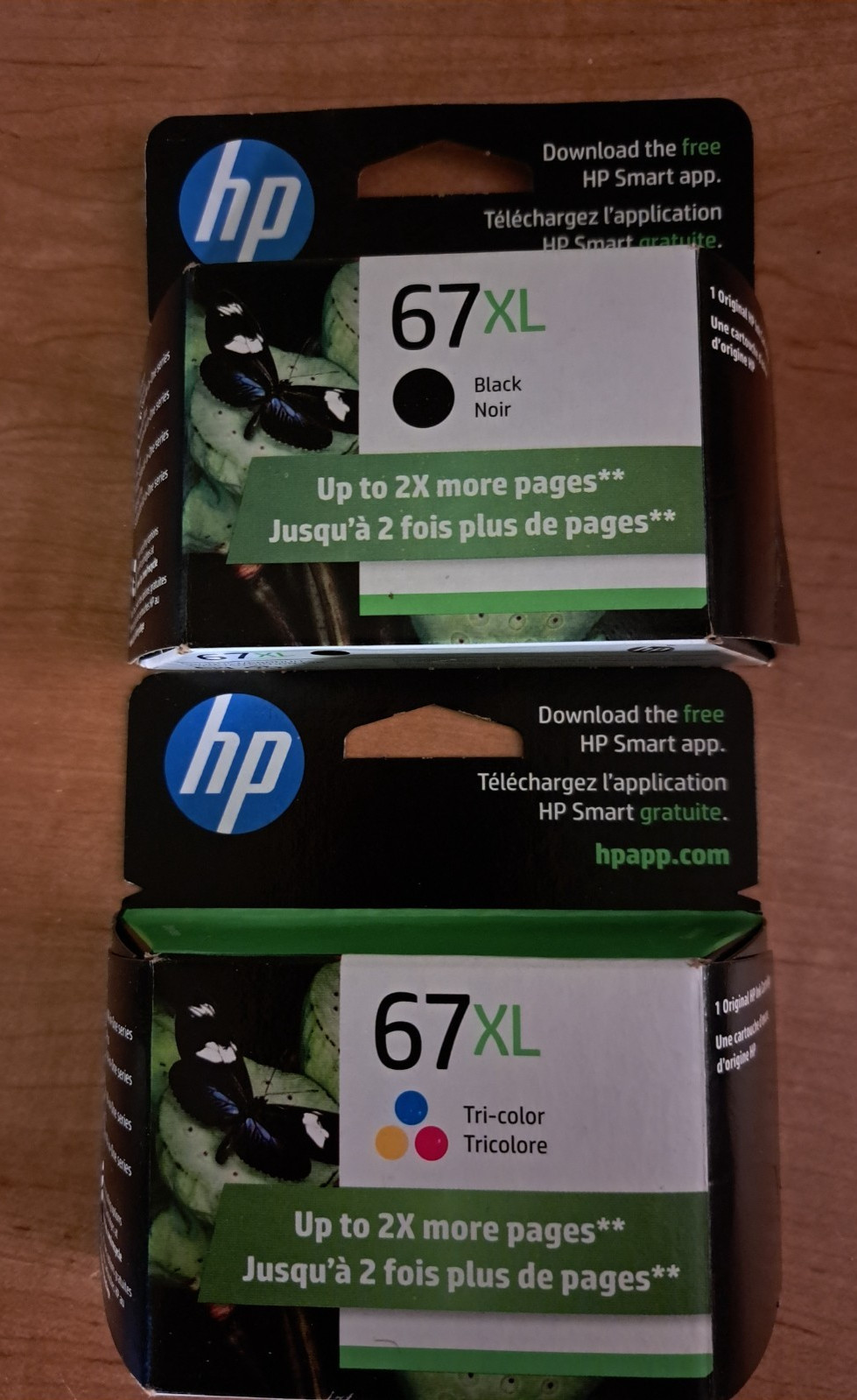 HP 67xl Black & Tricolor Combo Set Ink Cartridges New in Box NIB