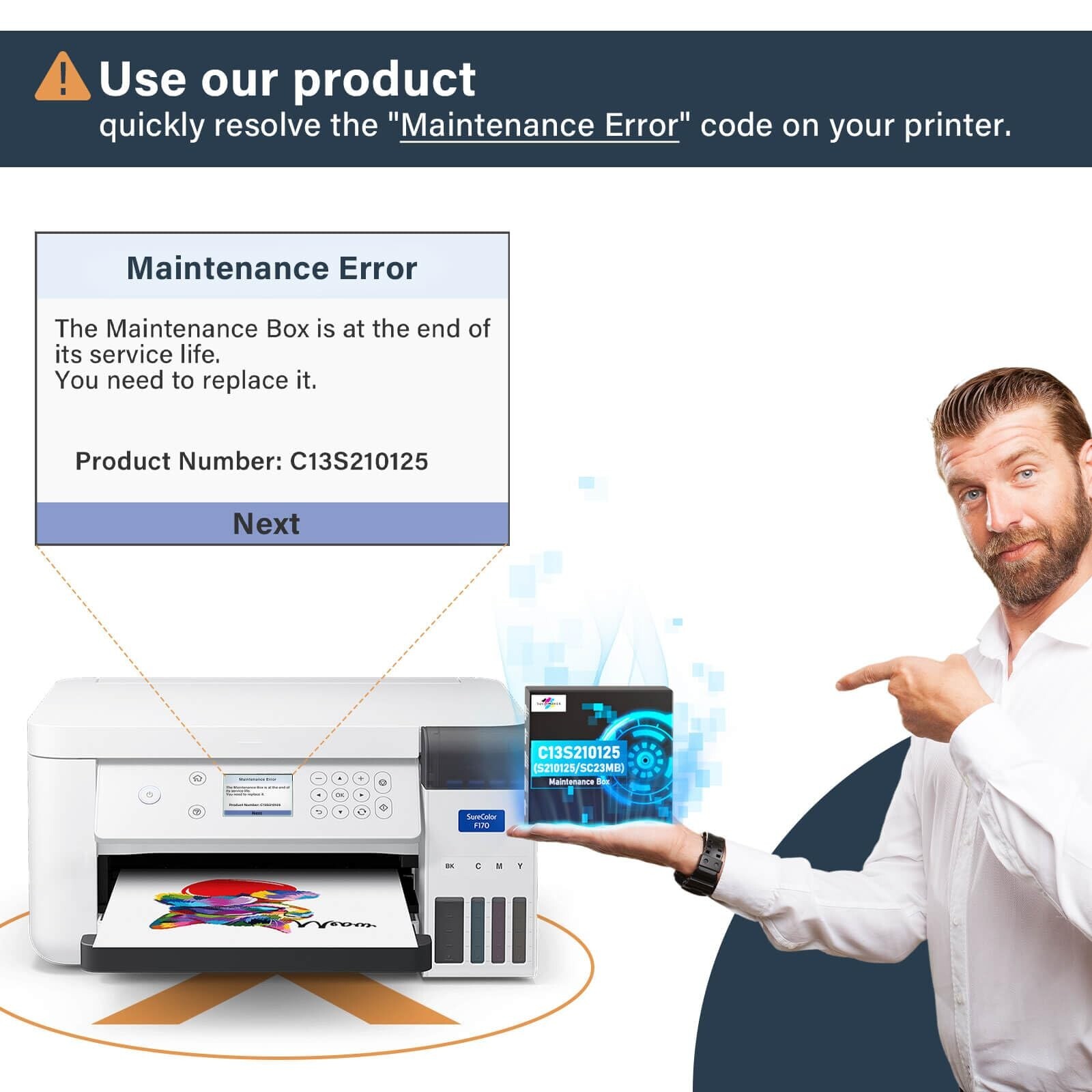 F170 Maintenance Box for Epson Surecolor SC-F170 SC-F100 SC-F150, C13S210125/…