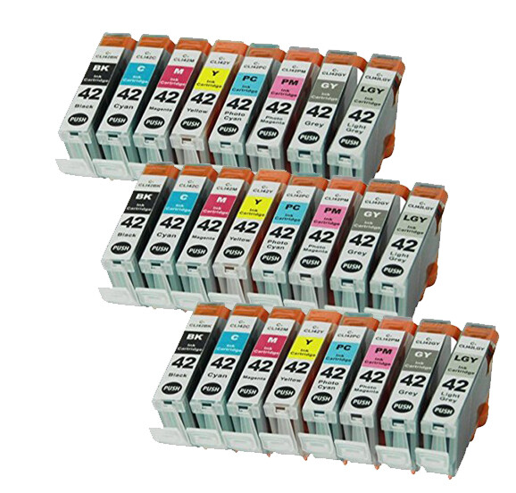 Color Ink Cartridges For CLI-42 CLI42 Canon Pixma PRO100 PRO-100 + smart chip
