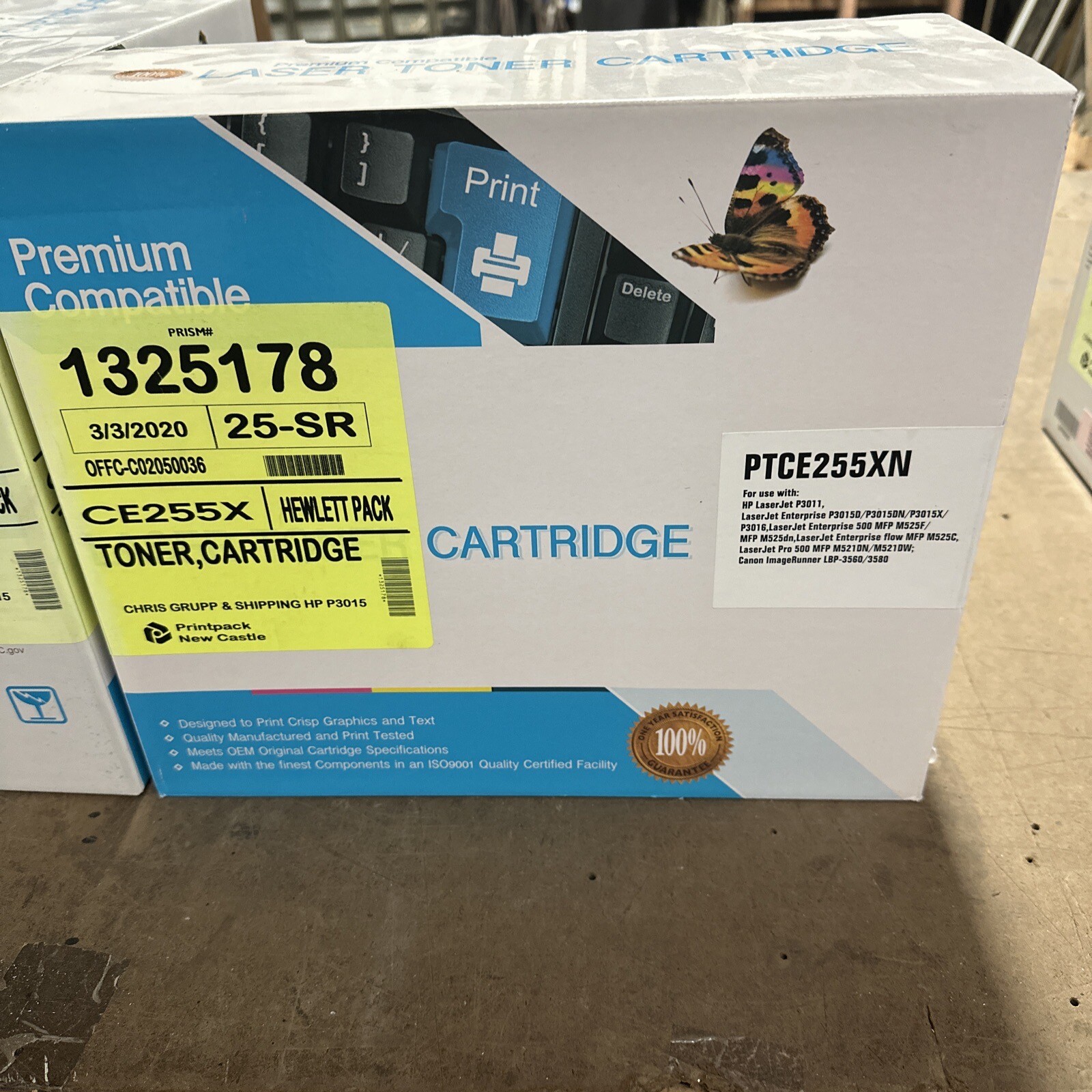 LOT OF 3 PREMIUM COMPATIBLE PTCE255XN TONER CARTRIDGE HP Laserjet P3011