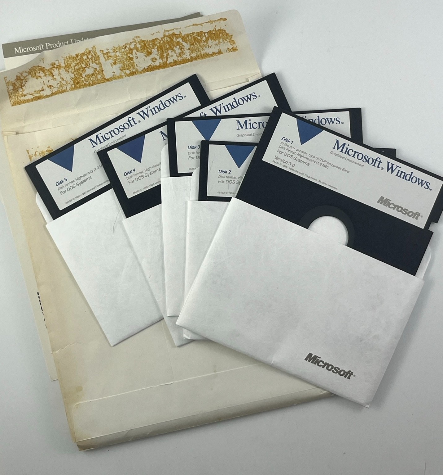 Microsoft Windows 3.0 W OEM Docs + 3.1 Upgrade 5.25 Disks Big Box Vintage Manual