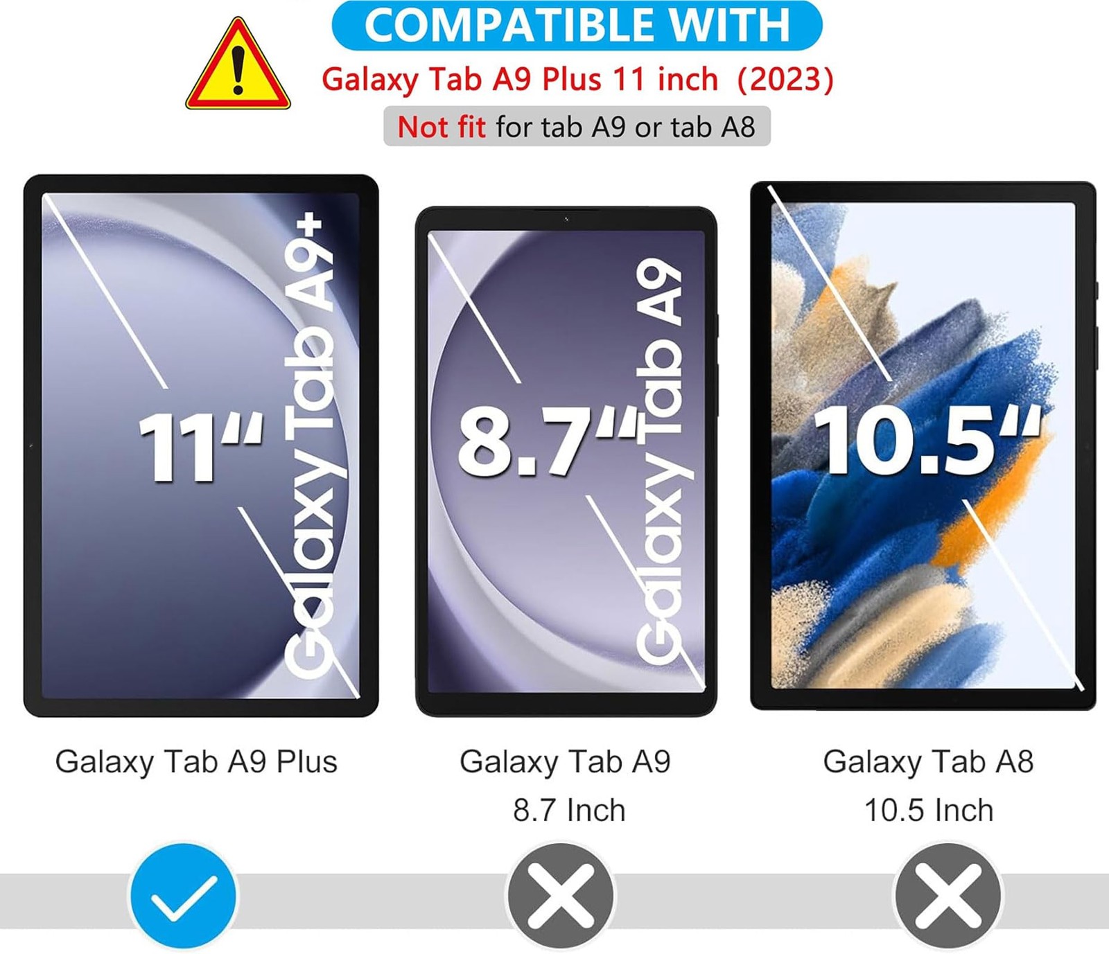 TiKeDa 2 Pack Screen Protector for Samsung Galaxy Tab A9 Plus 11 Inch Clear