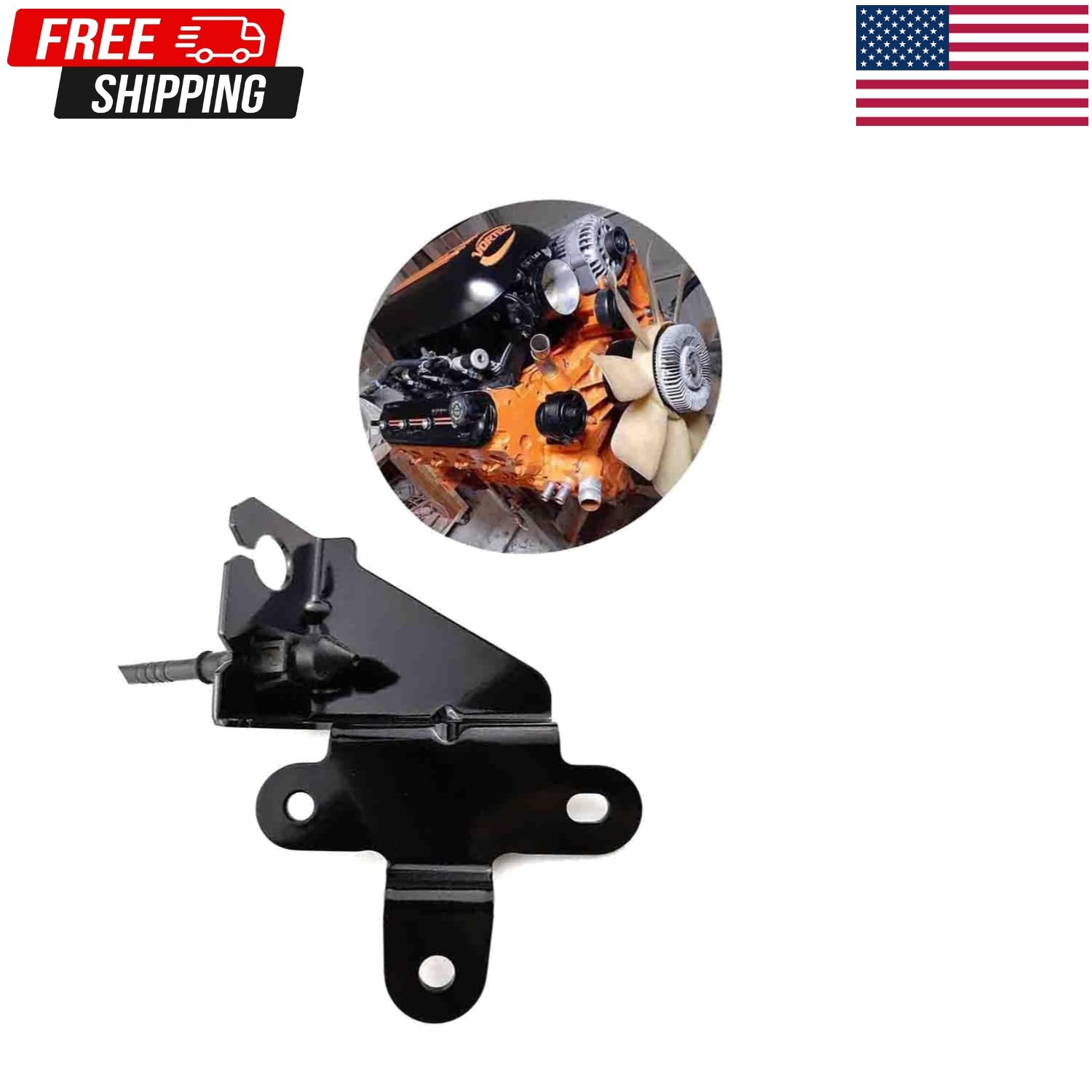 YHB Throttle Cable Bracket for drive by cable LS 4.8 5.3 6.0 Fits LQ4, Black