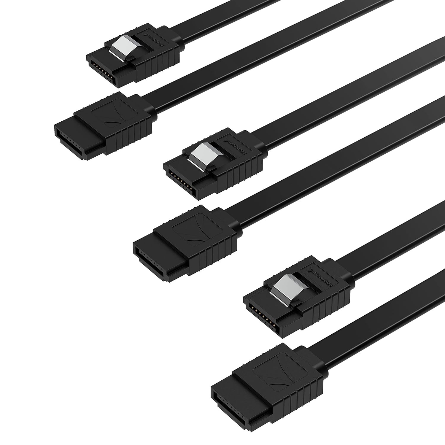 3 Pack SATA III 6 Gbit/s Straight Data Cable with Lock Latch for HDD/SSD/CD/DVD
