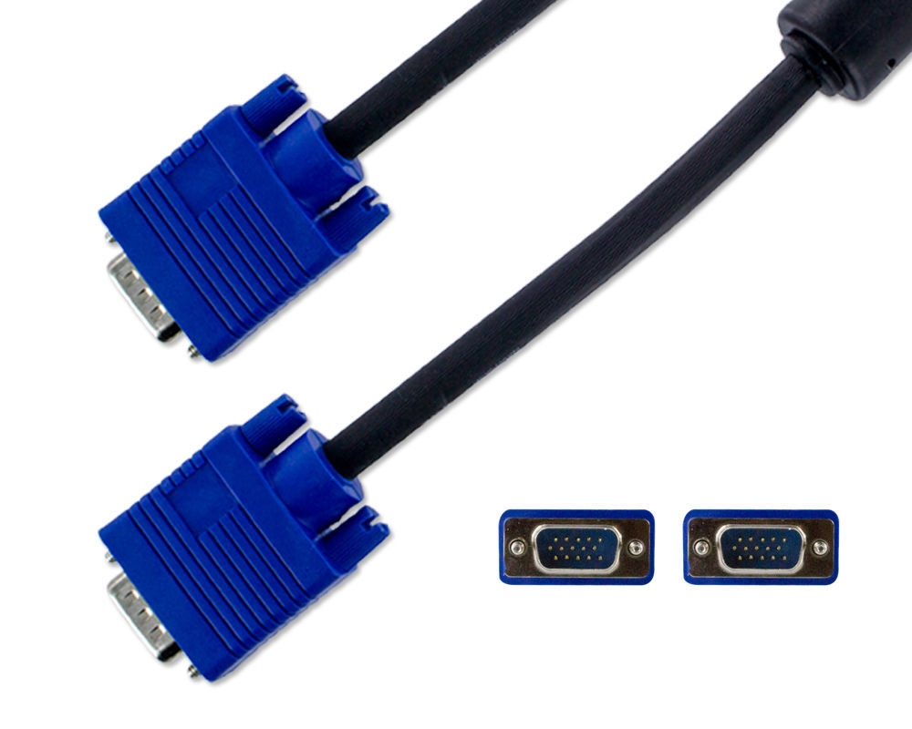 SVGA SUPER VGA Monitor 15PIN M/M Male To Male Cable CORD FOR PC TV HDTV Blue Us
