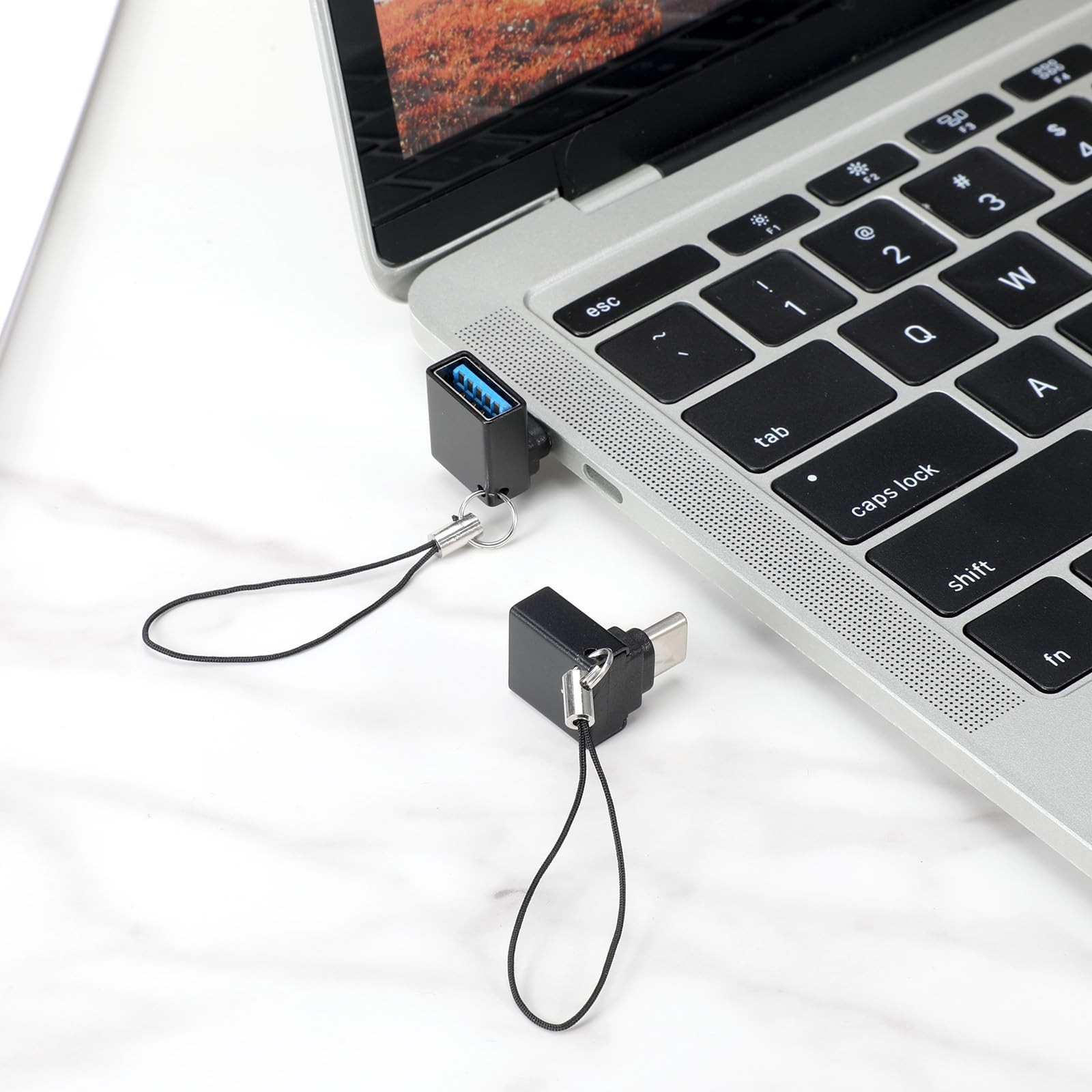 2 Pcs 90 Degree USB C to USB Adapter, Right Angle Type-C (Male) to USB-A (Fem…