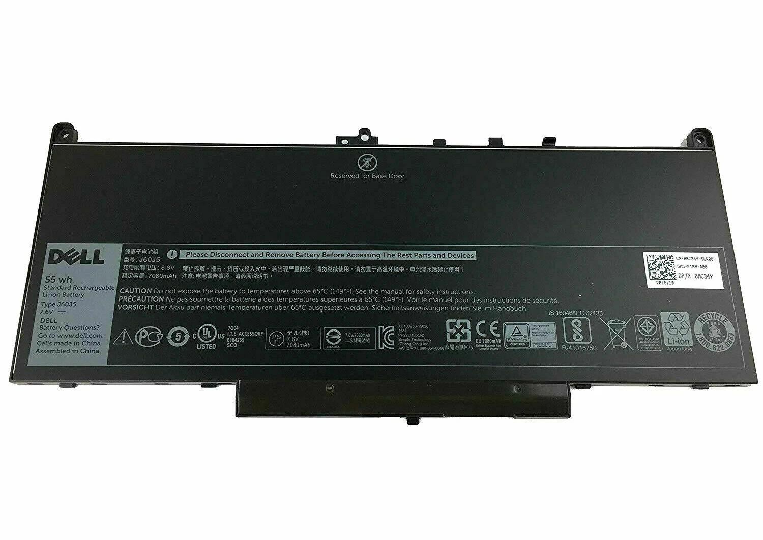 J60J5 Battery Genuine Dell Latitude E7270 E7470 MC34Y 242WD GG4FM 451-BBSX